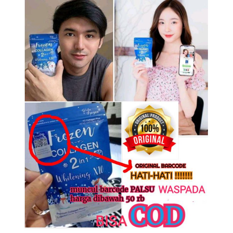 Frozen collagen suplemen pemutih kulit VERSI ASLI original barcode