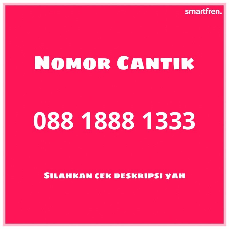 Esim nomor Cantik Smartfren 1333 (sudah termasuk paket unlimited)