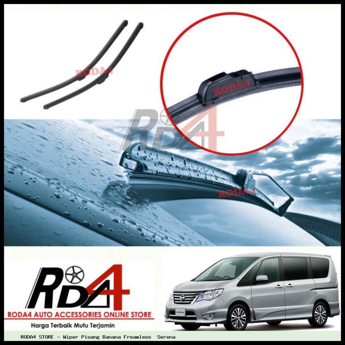 Wiper Mobil Serena 26 26 Frameless Banana 1 Set 2 Pcs