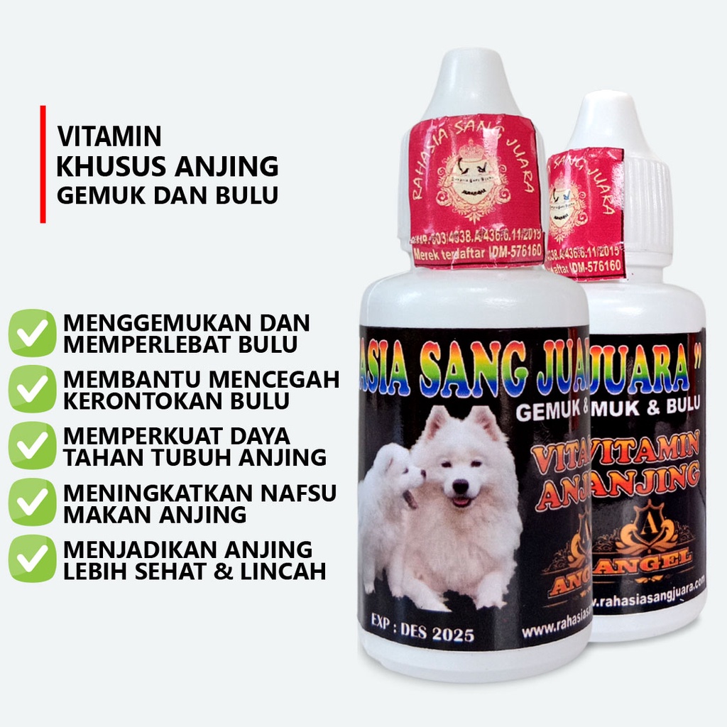 VITAMIN ANJING NAFSU MAKAN PENGGEMUK DAN UNTUK BULU RONTOK