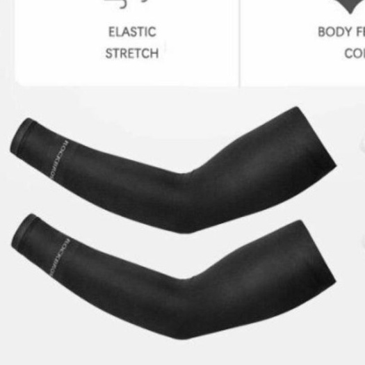 Manset Tangan Lengan Panjang Sepeda Olahraga Sun Block Slevee Rockbros Garansi Termurah-Hitam
