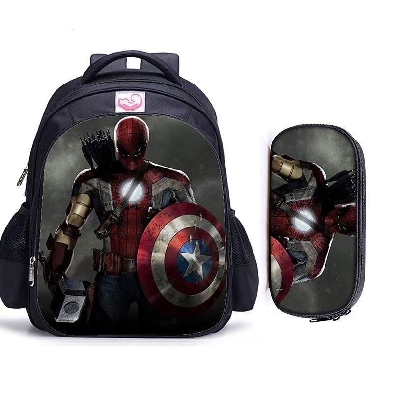 tas ransel fashion sekolah anak laki laki paud tk sd marvel super hero kapten amerika tas anak sekol