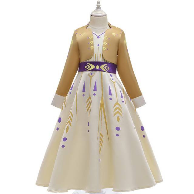 Dress Costume Anna Frozen II Set Bolero Dress anak