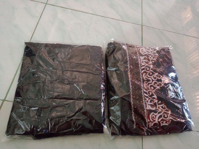 Stelan Clana Sarung Dan Koko Tumpal Kosong Batik Solo Moden Lengan Panjang