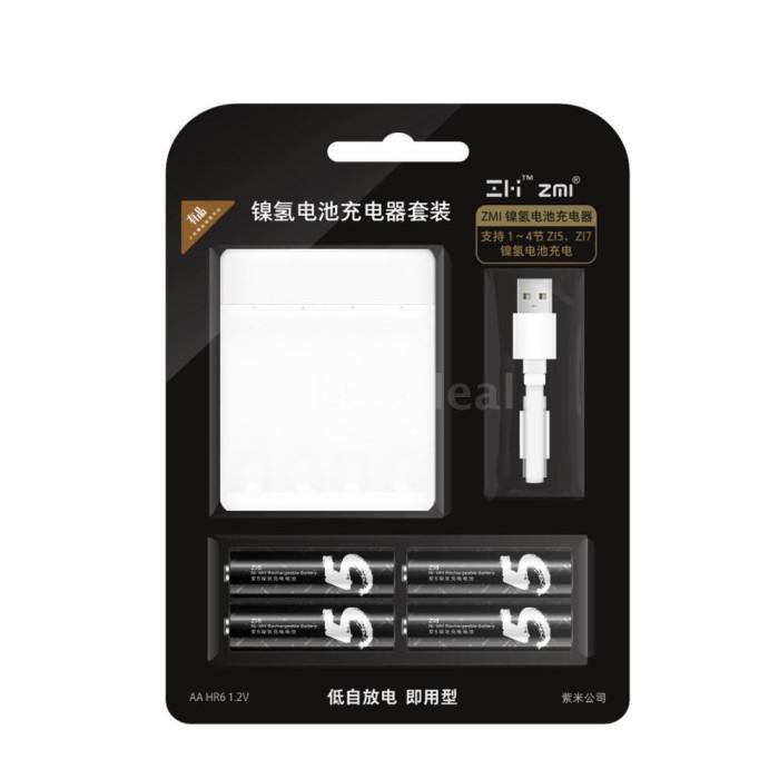 Xiaomi ZMI Battery Rechargeable + Docking AA - 4 Pcs Battery AA + Docking