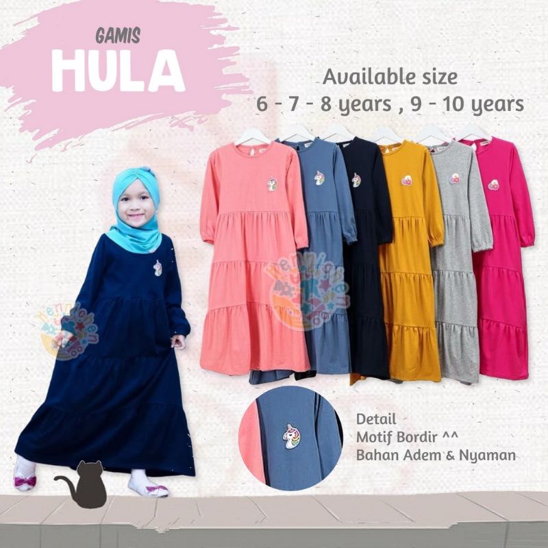 GAMIS ANAK GAMIS HULA POP BAJU ANAK SMILEE EDISI BAJU LEBARAN ANAK FASHION PEREMPUAN 2 - 10 TAHUN