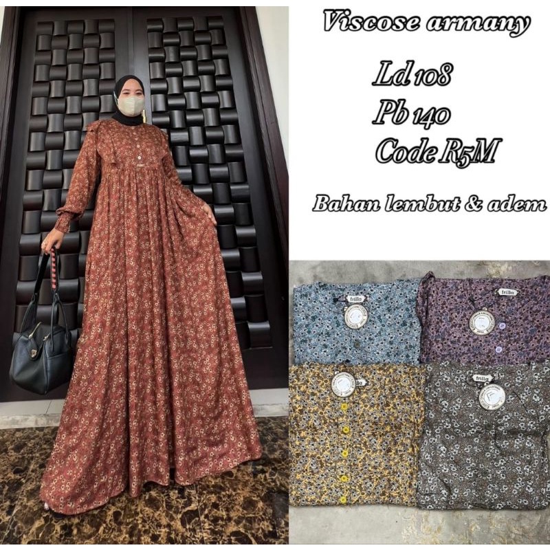 Gamis by frilla motif bunga ori