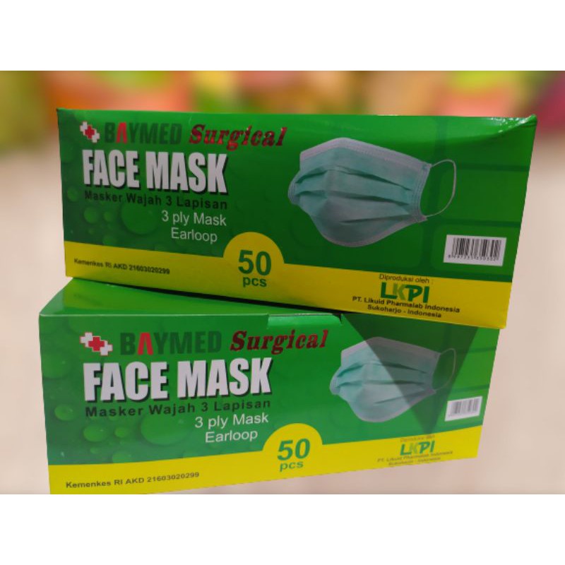 baymed surgical face mask (masker 3 ply )