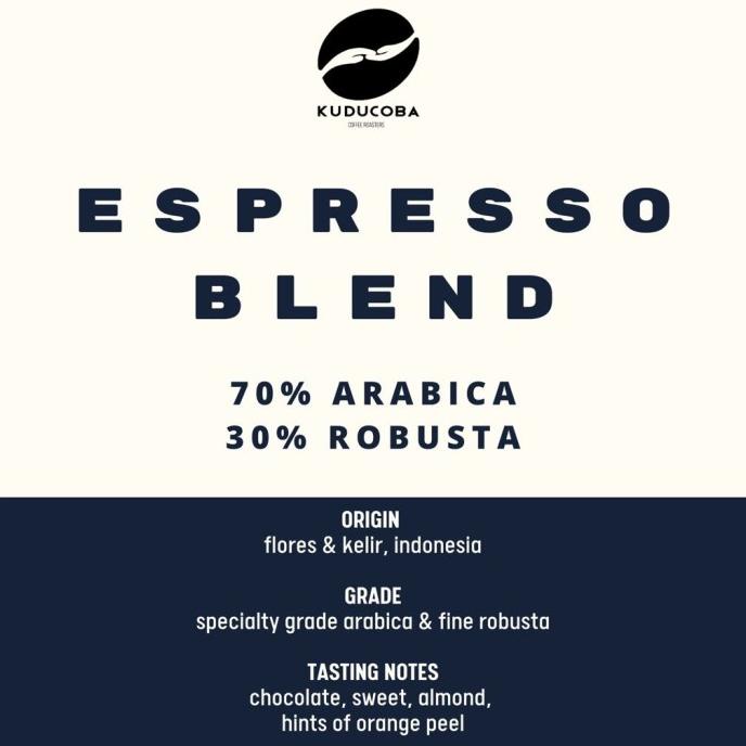 

Kuducoba Espresso / Kopi Susu Blend - 70% Arabica 30% Robusta - 1kg