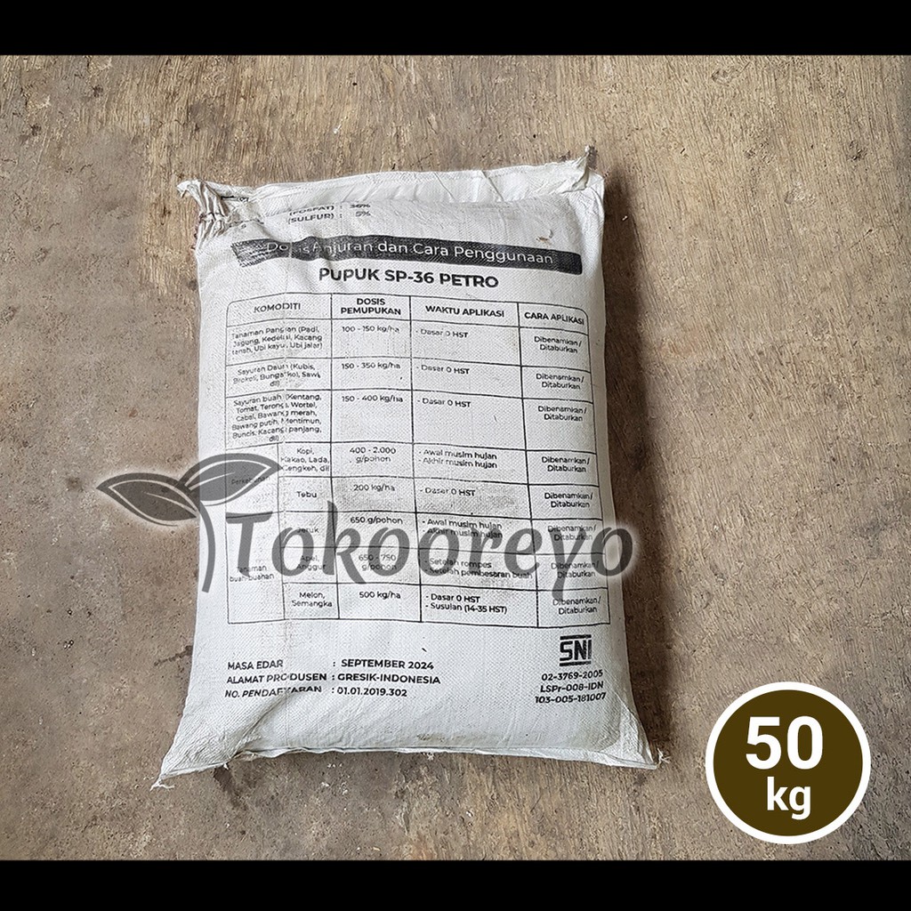 PUPUK PETRO SP-36 ISI 50 KG SP 36 KEMASAN PABRIK VIA CARGO
