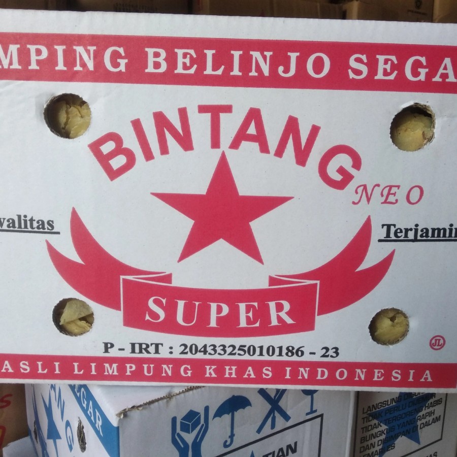 

Emping Belinjo/Melinjo Segar Limpung Bintang Super 1 Dus/Dos Merah 5kg / 1 Karton 5 kg