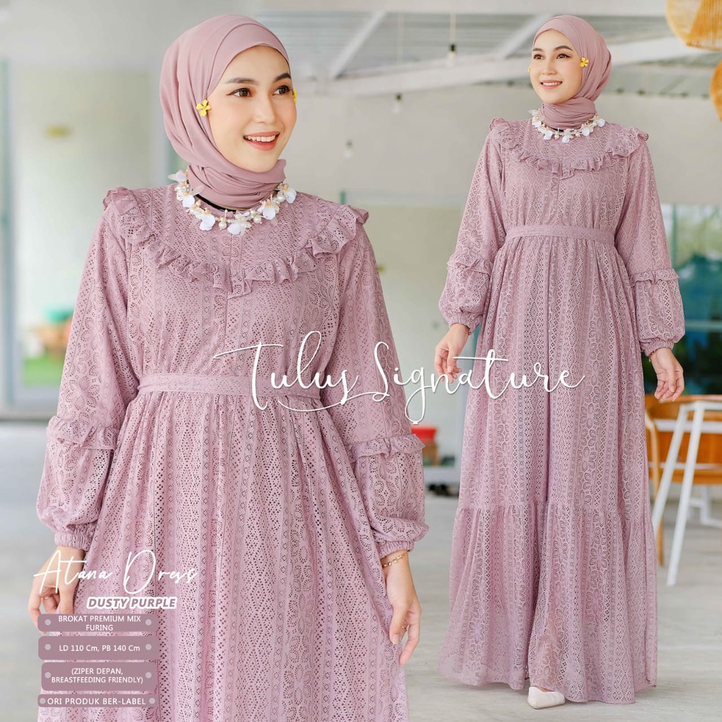 ATANA DRES gamis muslim bruklat original produk tulus signature