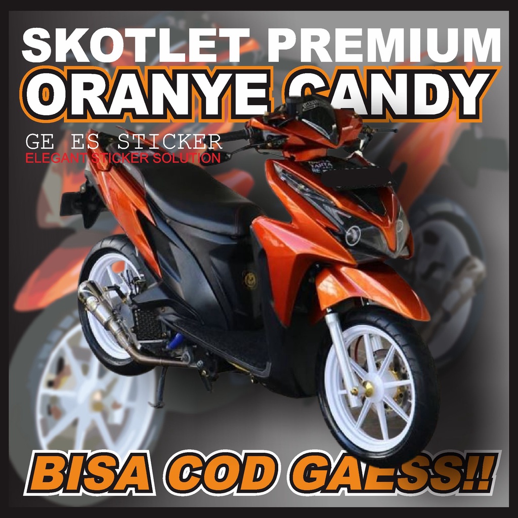 Stiker Skotlet Metalik Candy Ungu, Biru, Oranye, Kuning, Biru Muda, Hijau Tebal