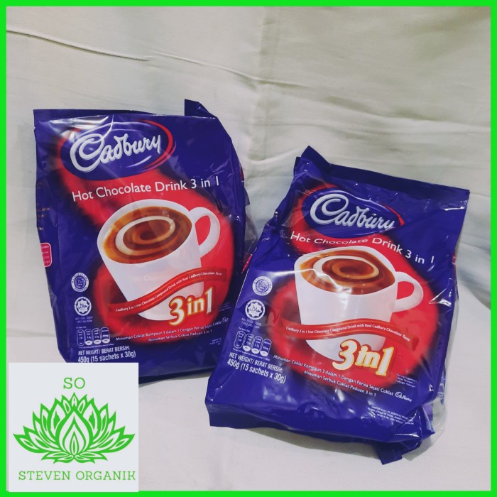 

MINUM-SIAP-DRINK-TO-READY- CADBURY HOT CHOCOLATE DRINK 3 IN 1 450GR (15 SCHTX30GR) -READY-TO-DRINK-