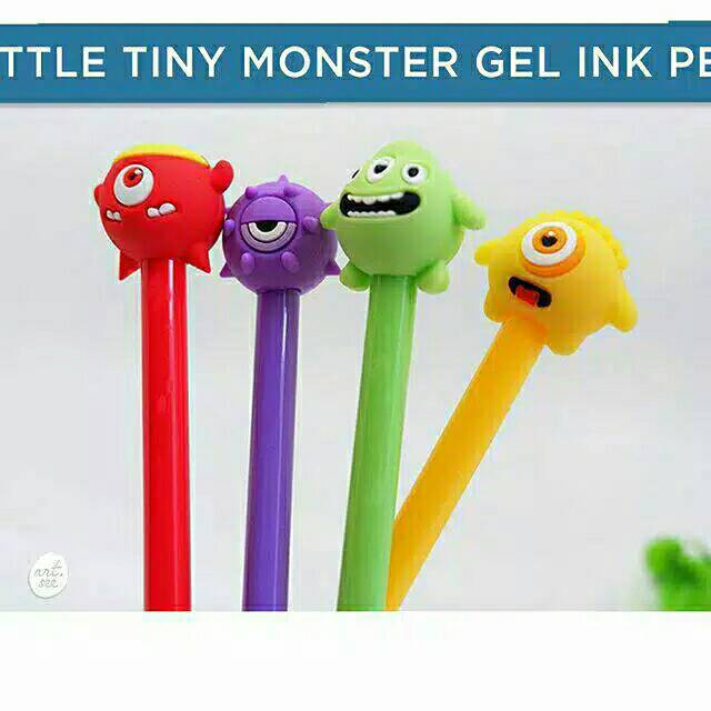 

SELUSIN Pulpen Gel / Pulpen Fancy / Karakter TINY MONSTER (12 pcs)