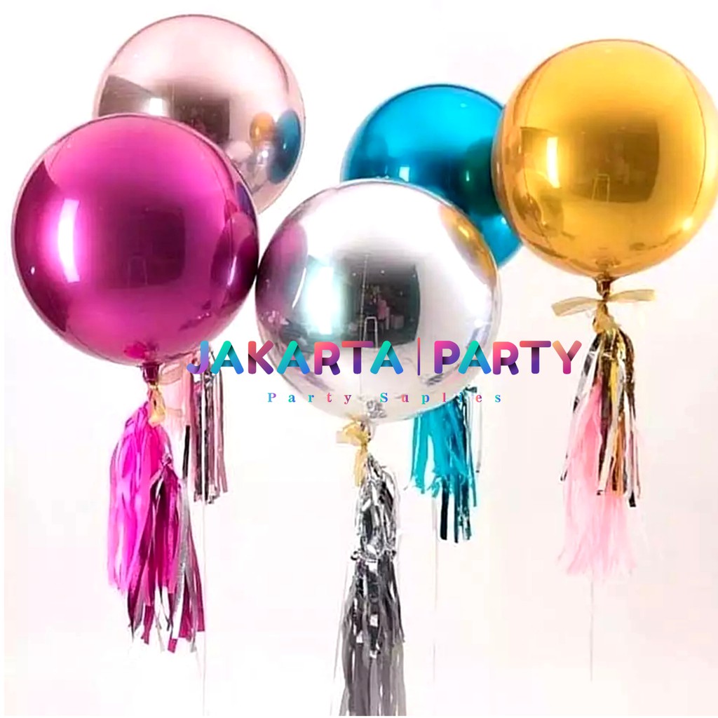 Balon Foil Bulat Orbz Pink / Balon Orbs 4D Helium Quality / Balon Orbz