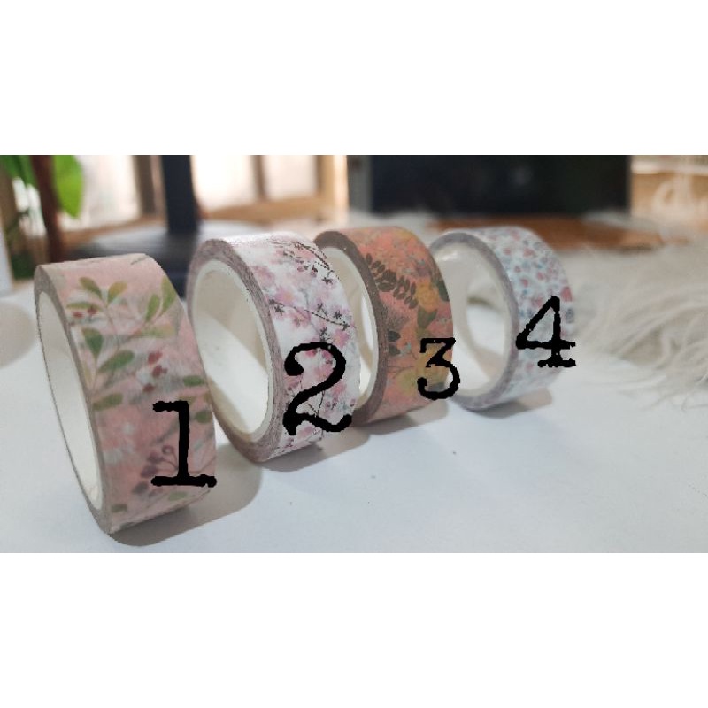 

1 roll washi tape masking tape selotif flower lucu kawai cute jurnal notebook scrapbook laptop