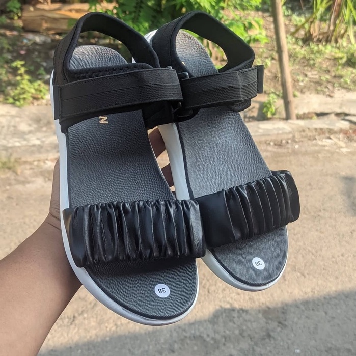 CUTE - Sandal Gunung Wanita Kerut Korea Sendal Casual Travelling Tali Belakang NCT - 542