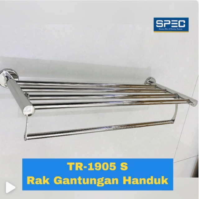 Rak Handuk Dinding Gantung / Rak Kamar Mandi 5 Susun Towel Rack Double TR1905S