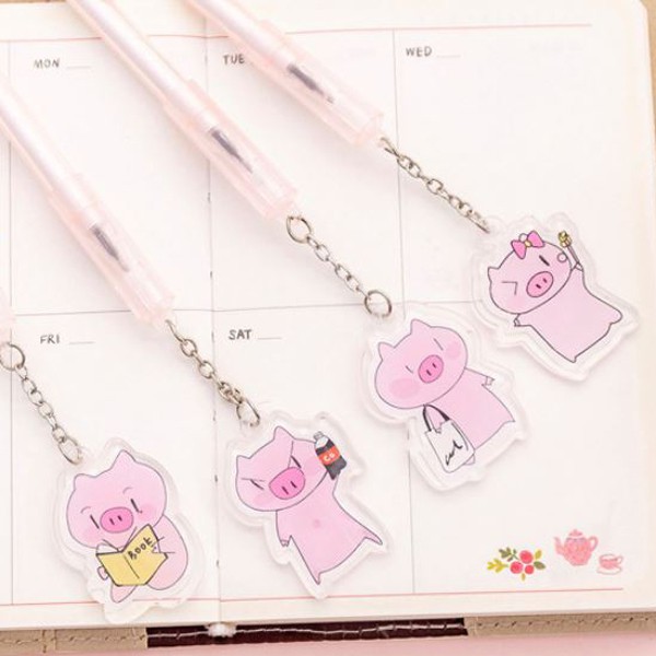 pen gel gantungan babi pig pendant gel pen (4B2) spe077