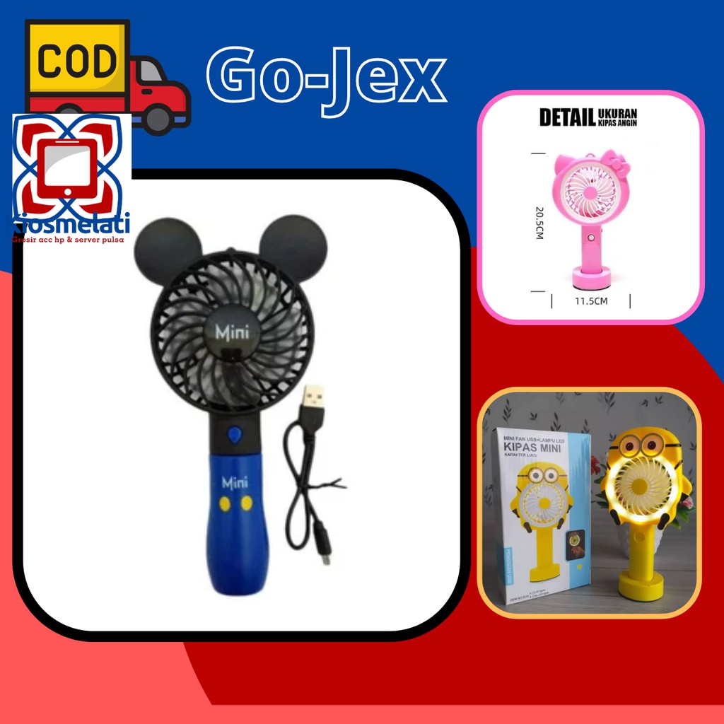 Kipas angin portable Karakter Lampu Mini Fan KT CAT8803/Kipas angin mini portable/Kipas angin cas