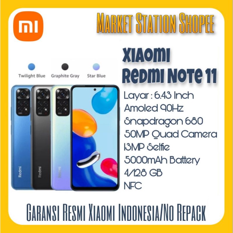 Xiaomi Redmi Note 11 4/128 GB  New Garansi Resmi Xiaomi Indonesia