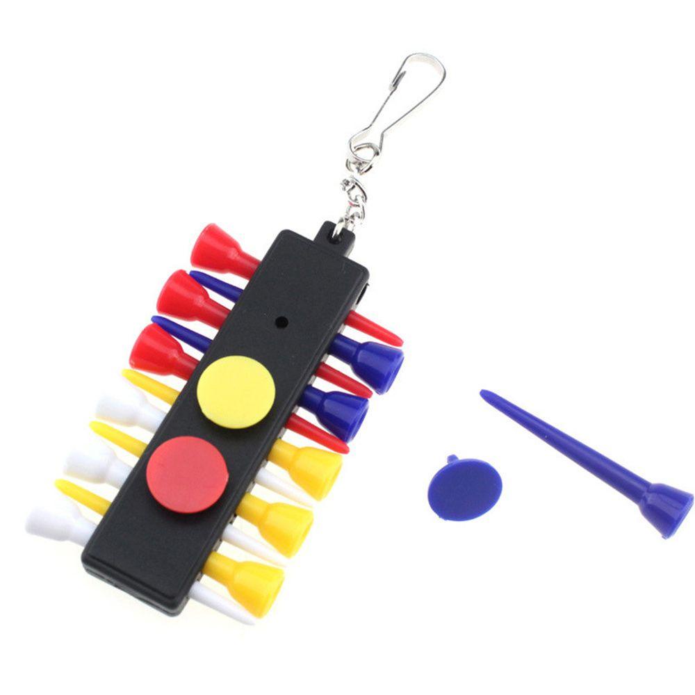 Lanfy Golf Tee Holder Portable Golf Accessorie Pecinta Golf 3penanda Bola Plastik Hitam12Pcs Tee Golf Penanda Bola Golf