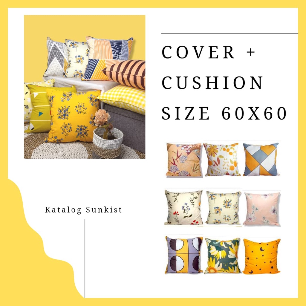 Bantal dan Sarung Bantal Sofa Ukuran 60x60 Katalog Sunkist