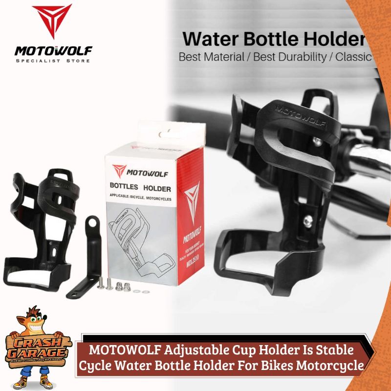 MOTOWOLF Bottle Holder Tempat Botol Minum Sepeda dan Motor Dudukan Botol Minum Motor Tempat Botol Ai