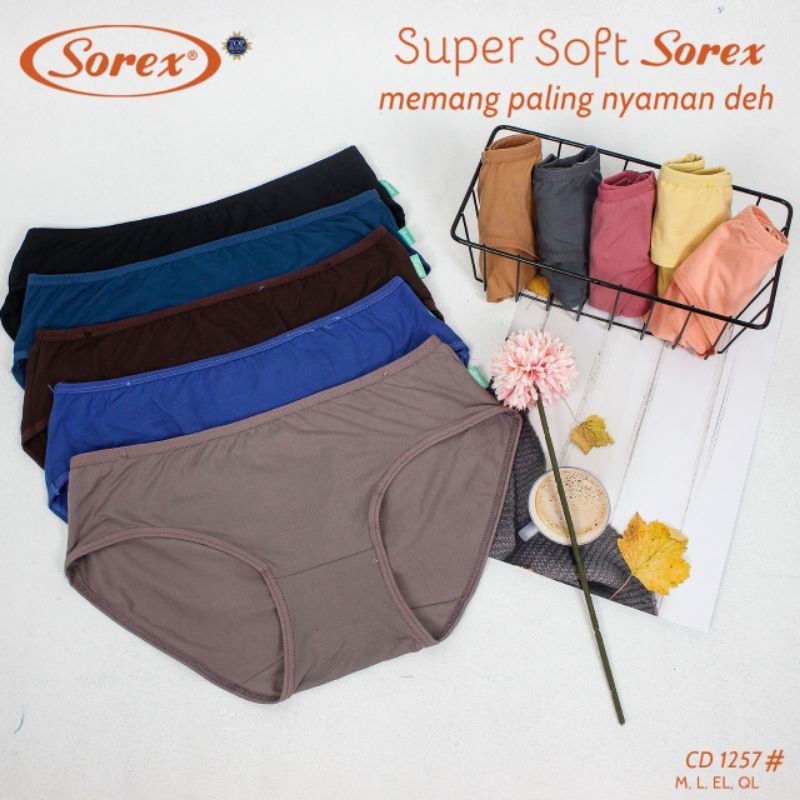 Celana dalam SOREX 1257 / CD wanita ORIGINAL sorex 1257 super soft mini M L XL XXL pakaian dalam wanita pontianak-1