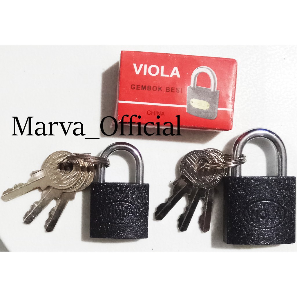 GEMBOK VIOLA 25mm 25 mm hitam gembok besi gembok motor mini gembok kecil kunci loker lemari gembok b