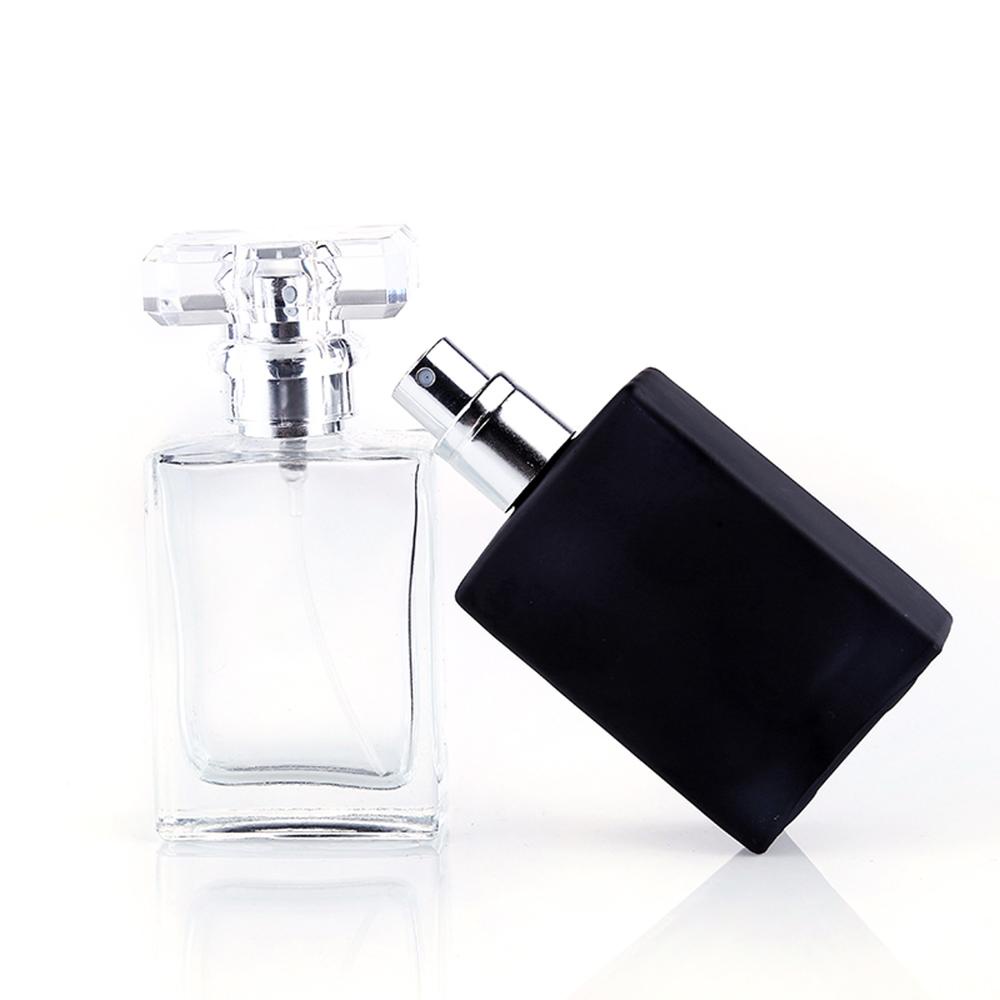 1 Pc Botol Parfum Isi Ulang Model Semprot Bahan Kaca Kristal Transparan Bentuk Kotak 30ml 50ml Untuk Travel