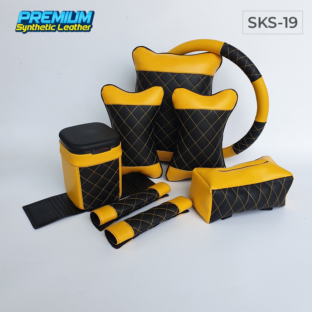 Set Bantal Mobil 5 in 1 plus Sarung Stir Mobil / Bantal Headrest Mobil Image 5