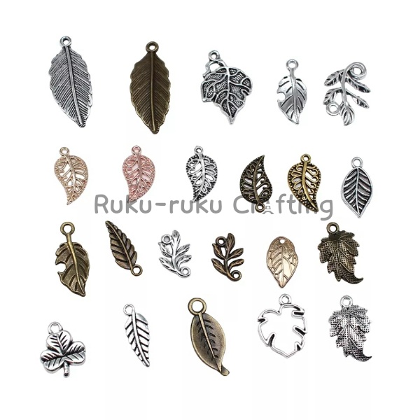 Charm Bandul Liontin Motif Love Kunci Daun Bahan Kerajinan DIY