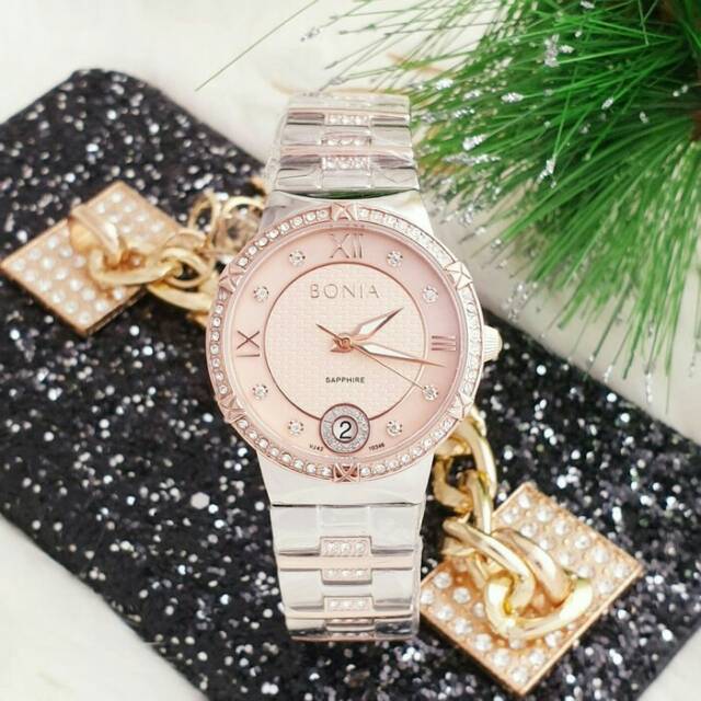 Jam Tangan Wanita Merk Bonia Type BNB10346 Diamond Swarovski Free Yes