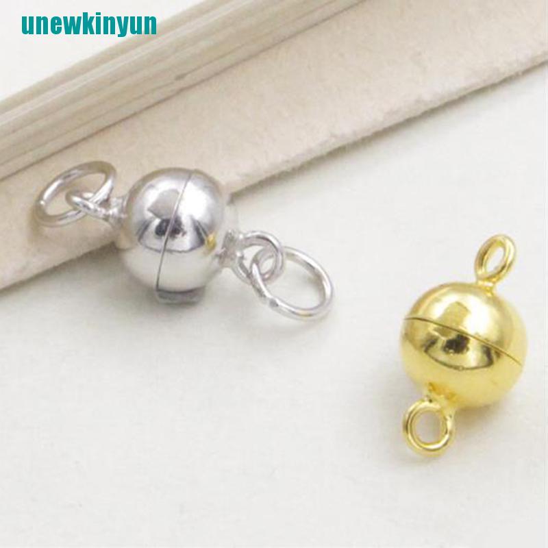 ❤10pcs Kait Lobster Magnetik Bentuk Bola Bulat Untuk Membuat Perhiasan DIY-2