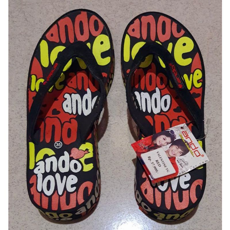 SANDAL ANDO VALENTINE - SANDAL JAPIT WEDGES WANITA
