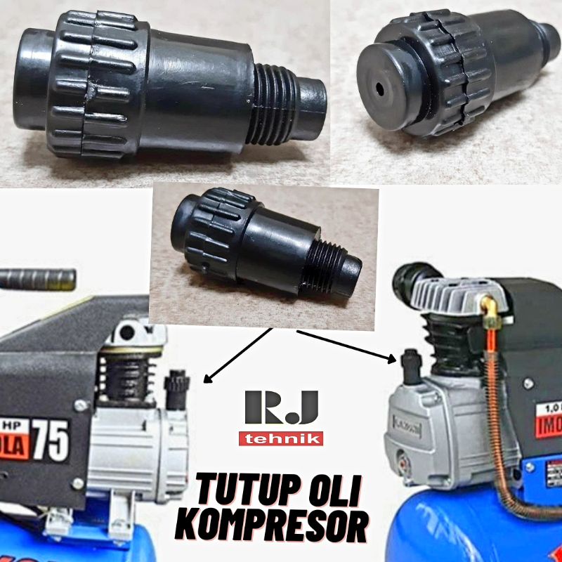 Tutup Oli Kompresor Hitam Portable Lakoni Spare Part Mesin Kompresor