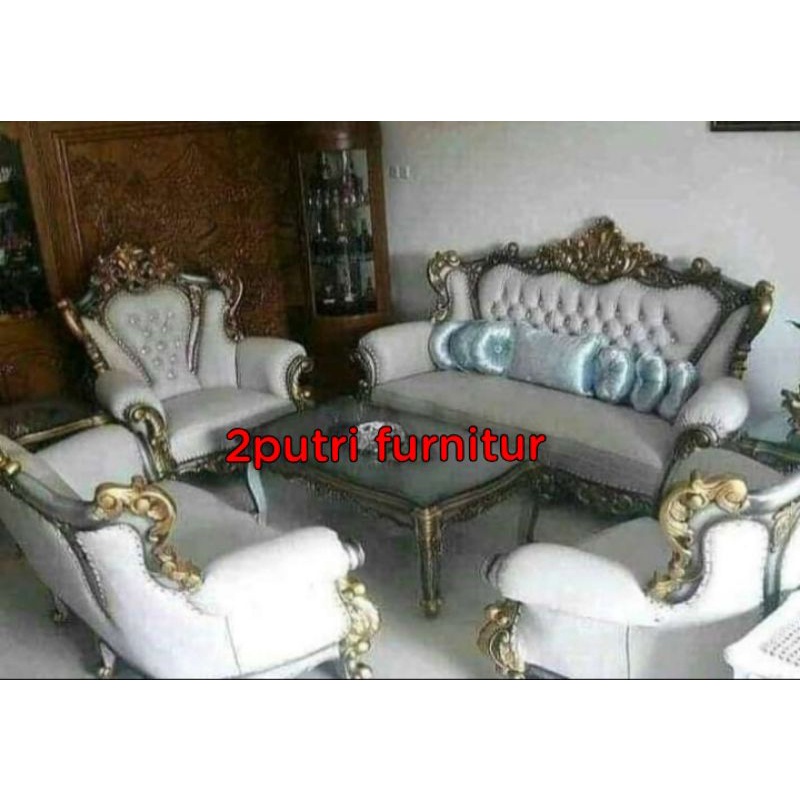 kursi tamu mewah dk 1123+meja kaca