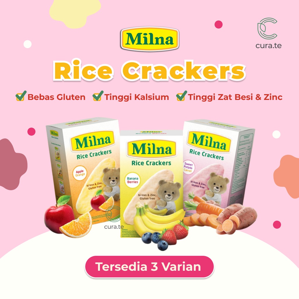 MILNA RICE CRACKERS SNACK CEMILAN BAYI SEHAT | MAKANAN 6 BULAN 8 BULAN