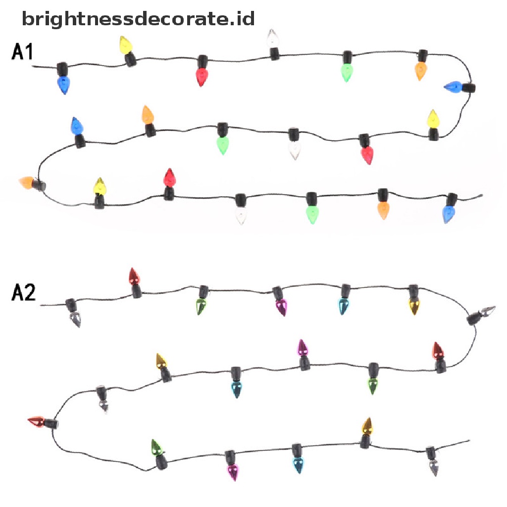 Miniatur Lampu String Warna-Warni Bahan Plastik Ukuran 0.5m 1 / 12 Untuk Rumah Boneka