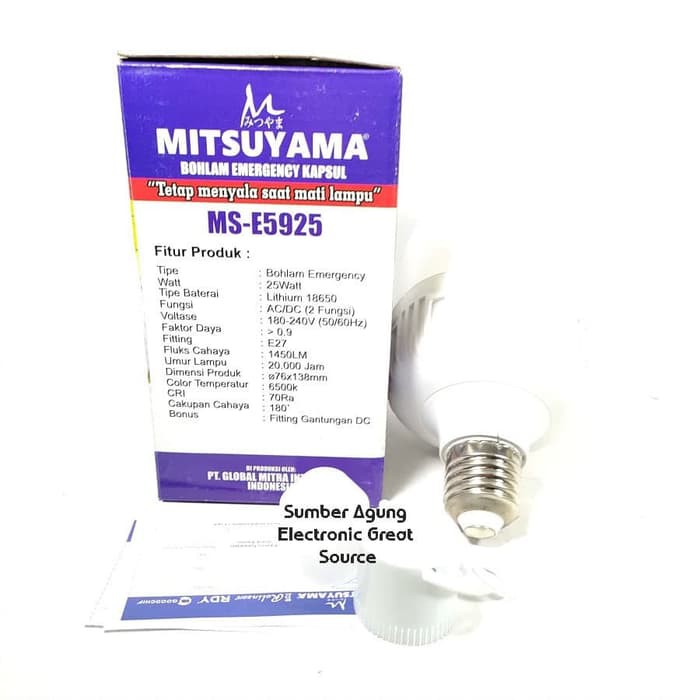 Mitsuyama Bohlam Emergency Kapsul 25W MSE5925 Magic Lamp AC DC MS5925