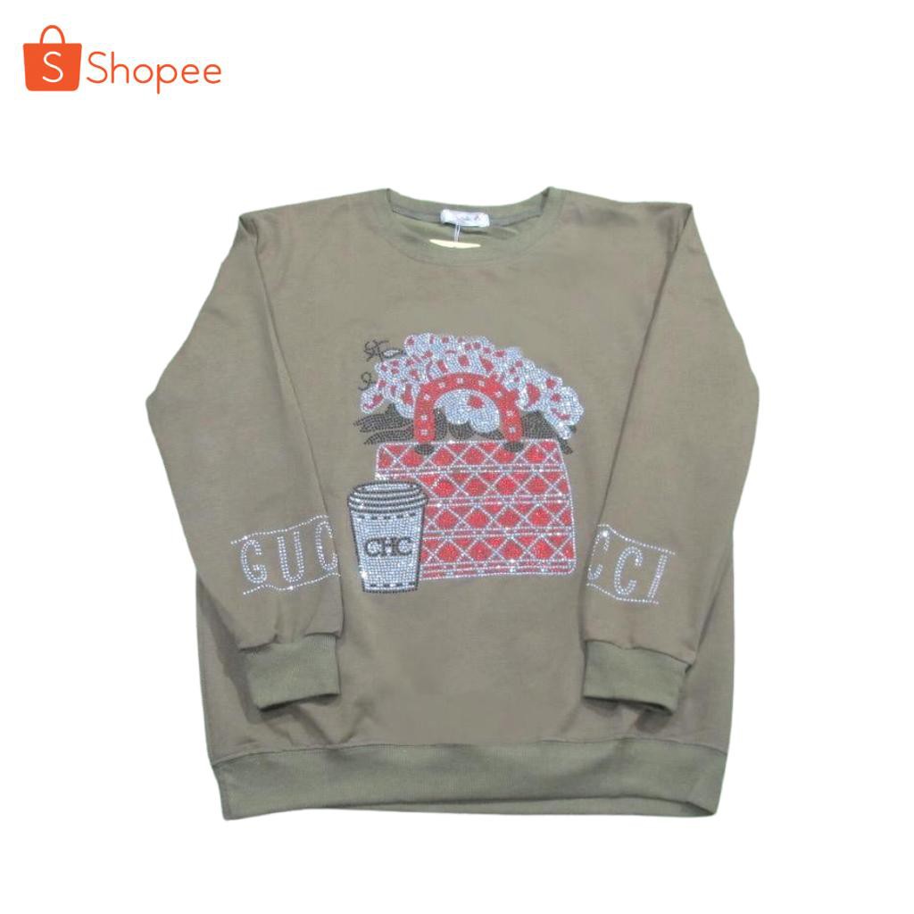 SWEATER IMPORT WANITA BLOUSE KOREA FASHION MUTE KEKINIAN OVERSIZE JUMBO LD 120