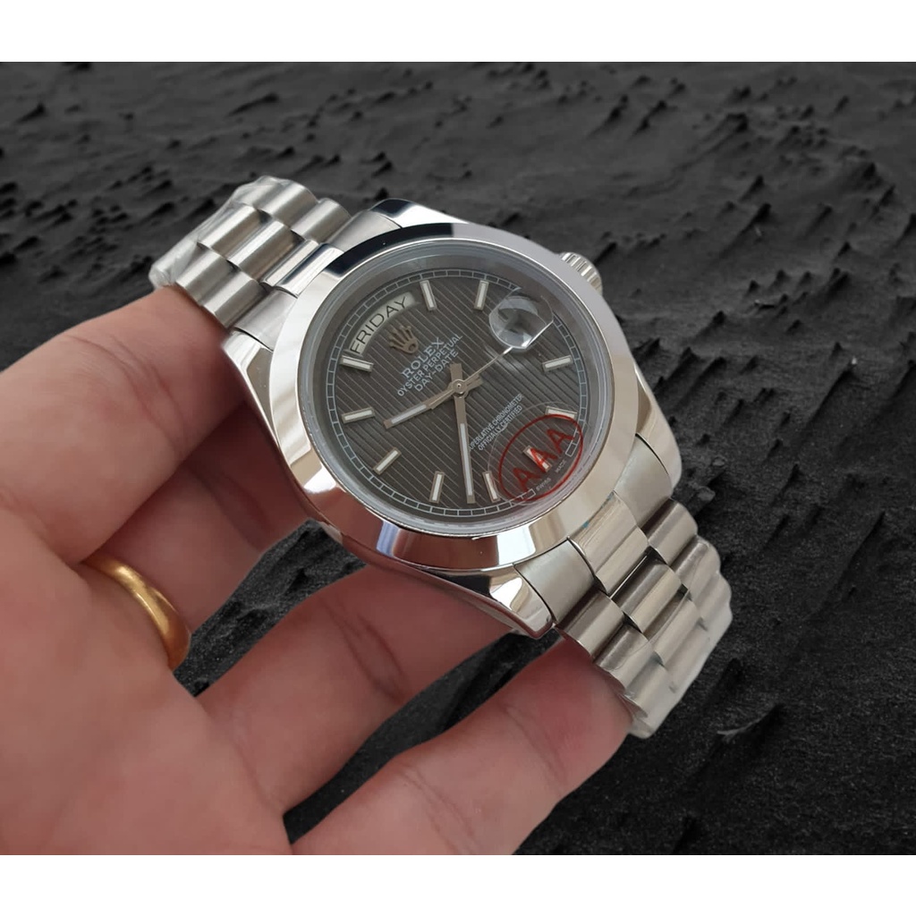 JAM TANGAN ROLEX CEWEK/COWOK TYPE DAY DATE TERBARU/JAM TANGAN CEWEK RANTAI STAINLESS STEEL/