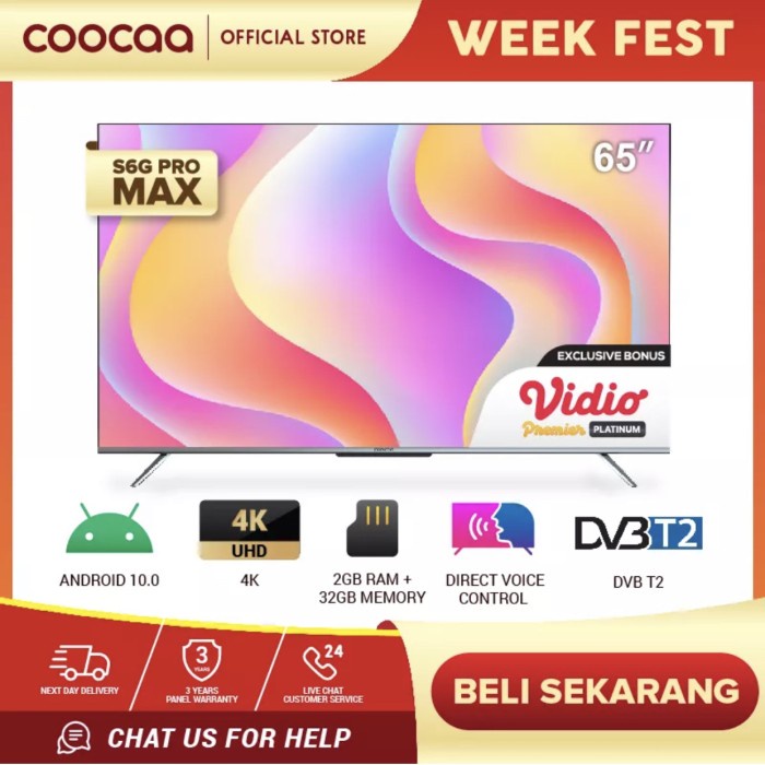 COOCAA 65S6G PRO MAX - Android Digital TV - Far Field Voice Control