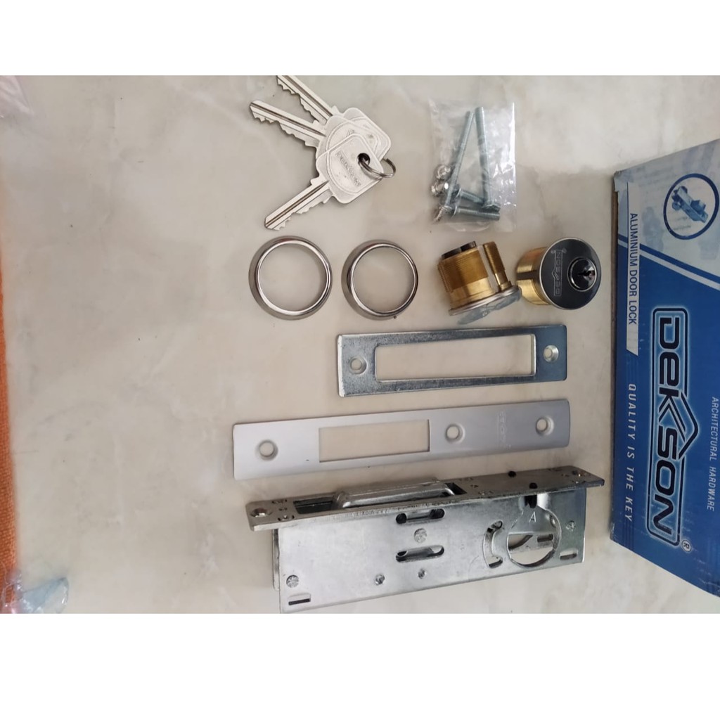 dekson Kunci 8128/kunci pintu alumunium kaca swing key silinder bulat