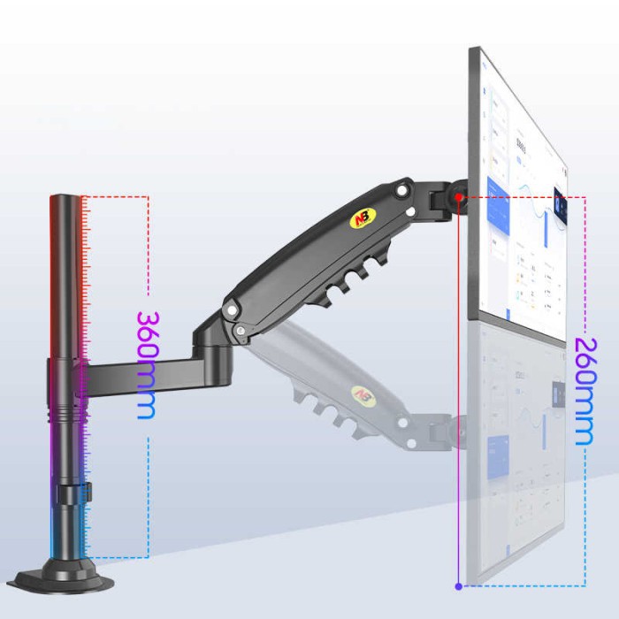 Bracket NB H80 17 - 34 Max Load 2 - 9 Kg Vesa 75x75 -100x100 mm