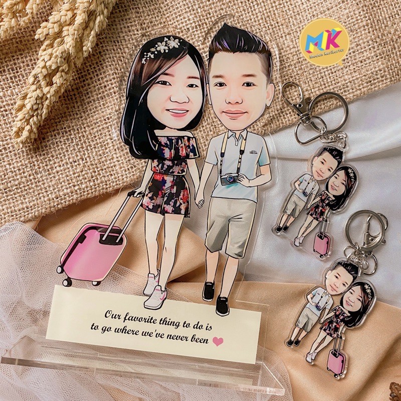 Standing Karikatur Akrilik / Hadiah Ulang tahun / Pernikahan / Wisuda / Aniversary