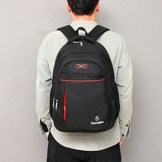 TAS RANSEL PRIA BACKPACK IMPORT KANVAS KERJA HITAM KONATE LAKI BESAR GENDONG MUAT LAPTOP TA584B5 BATAM PUNGGUNG SEKOLAH KULIAH KEREN PREMIUM KEKINIAN