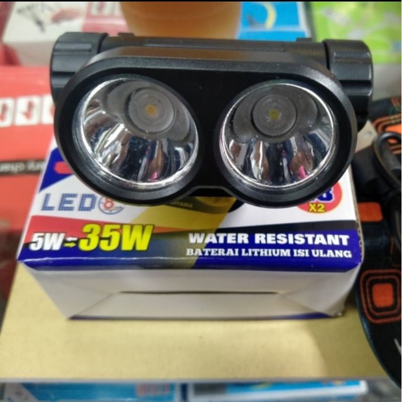 MITSUYAMA MS 1923 SENTER KEPALA LAMPU KUNING DAN PUTIH LED SENTER JIDAT MITSUYAMA 1923